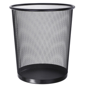 Metal Trash Can Cylindrical Lidless Round Indoor Waste <b>Bin</b> for Home Office Storage - Product Image 4
