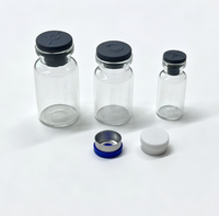 Flacon en verre borosilicate stérile transparent de 2 ml avec bouchon en caoutchouc et capuchon en aluminium