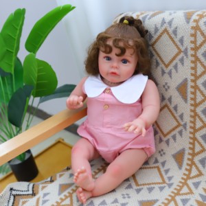 Vente en gros réaliste jolie fille entièrement en silicone bébé renaître kit cheveux bouclés enfants partenaire accompagner supprimer la solitude 1:1 simulation - Product Image 4