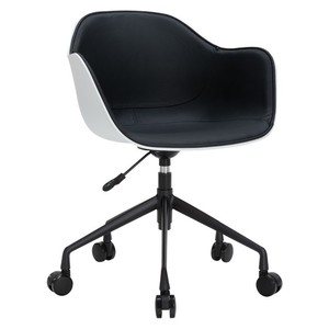 High Quality Contemporary Executive Egg Roll <b>White</b>/Black PP Adjustable Height - Product Image 3