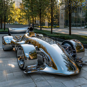 Patung Motor dan Mobil 3D dari Baja Anti Karat Ukuran Asli, Buatan Khusus, Ornamen Musikal untuk Luar Ruangan. - Product Image 2