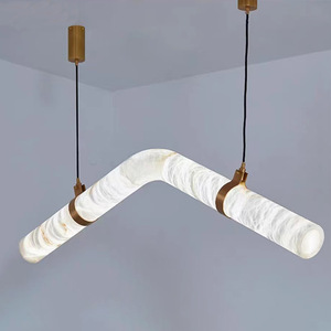 Minimalista Comedor Decorativo Lujo Mármol Lineal Candelabros Luces Colgantes Alabastro - Product Image 1