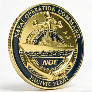 Moneda Conmemorativa Personalizada de Aleación de Zinc con Grabado 3D, Esmaltado, Impresión UV, Diseño de Ancla de Buque de Guerra, para Halloween/Navidad - Product Image 5