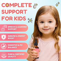 Complément Liquide Détoxifiant en Gouttes de Zéolite Micronisée Végétalienne Sans Sucre pour Enfants, Marque Privée OEM, avec Vitamines B12, D3 et C