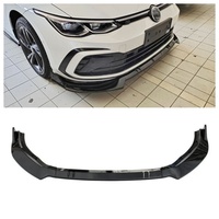Welta Glänzend Schwarzer Unterer Frontspoiler Lippen-Kit Aerodynamische Außenmodifikationsteile Kompatibel für Golf MK8 R-Line 2021