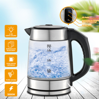 2022 nouveau Style Portable bouilloire électrique Base rotative affichage à LED corps en verre en acier usage domestique Base rotative à 360 degrés