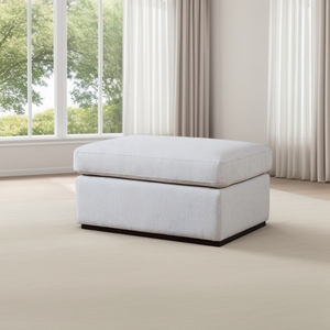 Minimalist Style Upholstered Ottoman Foot <b>Stool</b> <b>with</b> Solid Base Multi Functional Footrest for Indoor Furniture - Product Image 1