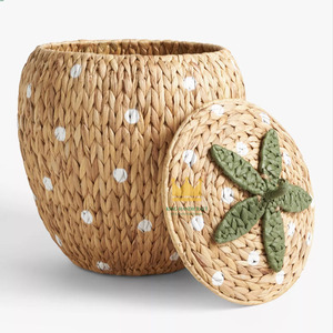 Customizable Household Children's Spacy Hand-Woven Eco-Friendly Strawberry Water Hyacinth Storage <b>Basket</b> for Nursery - Product Image 2