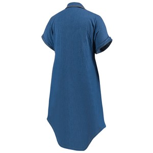 Y218560 Abiti Estivi in <span class=keywords><strong>Denim</strong></span> di Alta Qualità per Donne, Vestito Casual con Maniche Corte e Colletto Rovesciato, <span class=keywords><strong>Abito</strong></span> da Ufficio in Jeans - Product Image 6