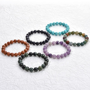 Bracciale Daisy Fangy personalizzato con <span class=keywords><strong>pietre</strong></span>, agata indiana, venature di palissandro, all'ingrosso, con perline, accessori in cristallo colorato - Product Image 1