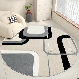 Tapis géométrique rond de luxe imitation cachemire, tapis décoratif pour salon et chambre - Product Image 5