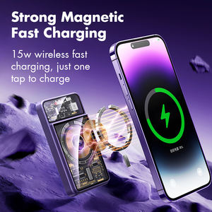 Batería externa transparente de 10,000 mAh con función de carga inalámbrica de 15 W y cables incluidos - Product Image 3