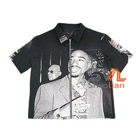 Bas quantité minimale de commande hommes été Street Wear T-Shirt à manches courtes tissé Jacquard en gros hommes Tapestri vêtements tapisserie T-Shirts