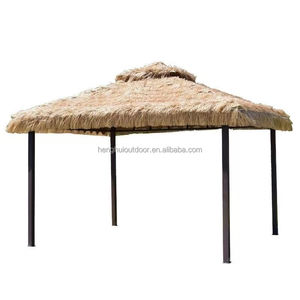 Gazebo d'extérieur tout temps gazebos en paille Villa Pavillon de jardin Canopée de chaume artificielle Tente amovible - Product Image 6