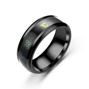 新技术设计定制钛钢戒指首饰智能温度戒指