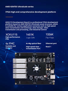 Plataforma de Comunicación de Datos de Alta Velocidad ALINX AXKU115 XCKU115 Kintex UltraScale FPGA Dev Board 40G QSFP+ Óptica 4 FMC HPC - Product Image 2