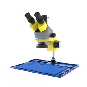 Microscopio trinocular de soldadura Kailiwei K20H Electronics 7-45X HD para reparación de soldadura de PCB de teléfono con almohadilla de mantenimiento de silicona