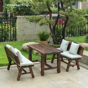Conjunto de mesa y sillas de teca para jardín, resistente a la intemperie, muebles de madera maciza para patio exterior, para uso en jardín, balcón o terraza. - Product Image 1
