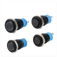 Bouton-poussoir momentané à tête plate LED circulaire Chinakel 12 mm IP65 12 V intelligent 1NO 2A