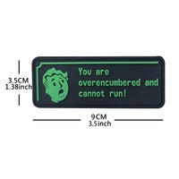 Patch humoristique personnalisé en gros pour la course à pied, avec motif de surpoids et fermeture auto-agrippante