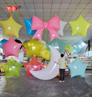 Ballon coloré en PA de 60 pouces (2 m) avec nœud, grand ballon en nylon à hélium personnalisé, décoration en forme de nœud pour fête de remise des diplômes