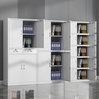 Armoire de classement moderne en métal et verre, verrouillable, 3 tiroirs, pour bureau, école, maison