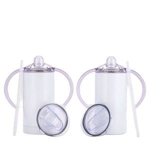 In STOCK 12oz Food Grade Classic Vacuum Stainless Steel Double Walled Straight Sublimation <b>Kids</b> Sippy <b>Cup</b> - Product Image 1