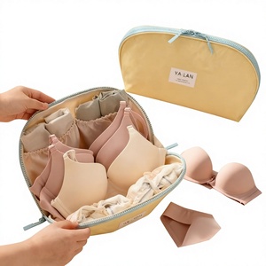 Sac de rangement portable pour sous-vêtements, organiseur de lingerie de voyage avec fermeture éclair pour soutien-gorge, chaussettes, articles de toilette - Product Image 1