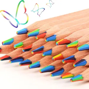 7 цветов в 1 радужные карандаши для детей, радужные цветные карандаши, ассорти цветов рисования карандашей для рисования...
