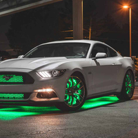 Facile à installer étanche IP68 chassant la couleur 4 pièces Kits anneau RVB Led feux de roue de voiture