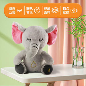 Jouet en peluche éléphant lumineux musical respirant pour bébé, poupée douce super rembourrée, rembourrage en coton PP, apaisant, pour dormir, unisexe - Product Image 3