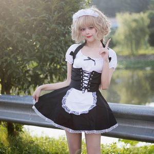 French Style Maid Costume Black Polyester Lolita Anime Cosplay Role Playing Outfit Summer 2023 - Product Image 4