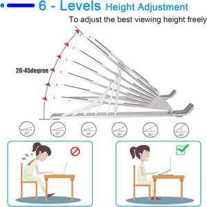 <span class=keywords><strong>Support</strong></span> <span class=keywords><strong>portable</strong></span> ergonomique pliable en alliage d'aluminium pour <span class=keywords><strong>ordinateur</strong></span> <span class=keywords><strong>portable</strong></span> <span class=keywords><strong>Support</strong></span> réglable multi-angle ventilé antidérapant pour MAC-book <span class=keywords><strong>HP</strong></span> Dell - Product Image 3
