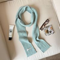 Écharpe longue et étroite minimaliste coréenne légère et fine pour femme, tour de cou décoratif d'hiver pour adulte
