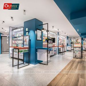 Farmacia Tienda médica Ideas de diseño Cajón de farmacia metálico Productos de belleza Estante de exhibición Suministros de belleza Accesorios de tienda - Product Image 5