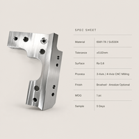 Support de montage en L usiné sur mesure par CNC, en aluminium et acier inoxydable, pièces de fraisage de précision ±0,02 mm, fabrication OEM selon dessin