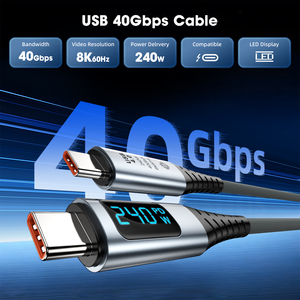 Câble d'affichage LED USB4 PD3.1 240W, câble de charge rapide 40 Gbps 8K60Hz, adapté <span class=keywords><strong>pour</strong></span> <span class=keywords><strong>Switch</strong></span> MacBook - Product Image 5