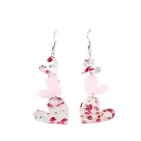 1 paar Valentijn Dangle Oorbellen Acryl Hart Mode-sieraden voor vakantie verjaardagscadeau