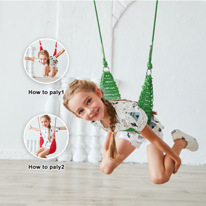Columpio de Malla Ropecube - Asiento de Columpio de Cuerda Tejido a Mano para Niños, para Jugar en Interiores y Exteriores, Altura Ajustable, Silla Colgante para Árbol - Product Image 5