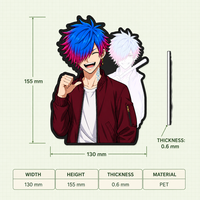 Pegatinas Personalizadas Impermeables con Impresión UV 3D Lenticular de Anime y Manga, con Movimiento, para Coche, Portátil, Refrigerador, Material PET, Joyprint