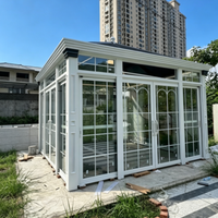 Véranda en verre avec structure en aluminium étanche, directement de l'usine, pour terrasse extérieure, projets résidentiels et commerciaux, vente en gros et sur mesure