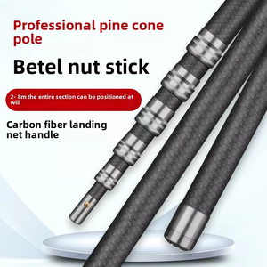 Perche télescopique multifonctionnelle en fibre de carbone ultra-légère pour la cueillette des fruits, la pêche au lance et la poignée de épuisette - Product Image 4