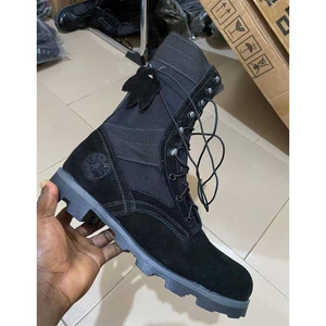 DFS815 Bottes de travail tactiques imperméables en cuir noir pour hommes, style outdoor, à lacets, durables, pour toutes les saisons - Product Image 2