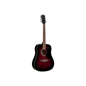 Guitares acoustiques EKO - 6 guitares Red Sunburst avec table en épicéa, dos et flancs en okoumé, manche en okoumé et touche en roupana - Product Image 1