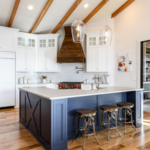 CBMmart diseños modulares personalizados incluidos CAD dibujo madera azul Shaker gabinetes de cocina con gabinete de bebidas - Product Image 6