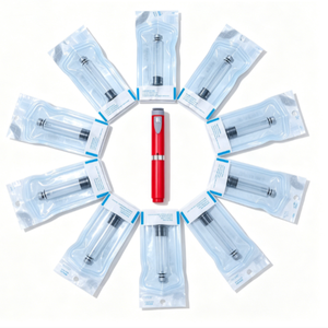 Injecteur de stylo métallique jaune avec 10 cartouches en verre de 3 ml, embout à clipser, emballage pharmaceutique, conception durable - Product Image 4