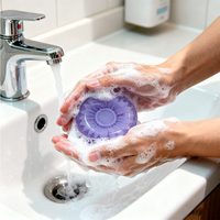 Savon antiseptique transparent fait main Purple Daisy aux huiles essentielles naturelles et vitamine E, pour tous types de peau, parfum personnalisé, OEM ODM