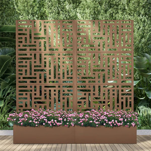 New Design French Style Laser Cut Outdoor Metal Fence <strong>Planter</strong> <strong>With</strong> Decorative <strong>Trellis</strong> Screen Panel - Product Image 4