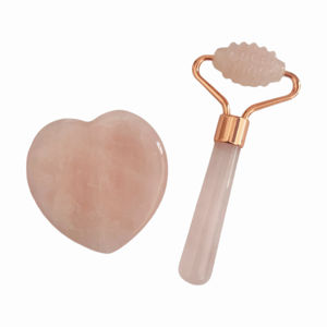 ชุดเครื่องนวดหินกัวซาทำจากหยกเม็ดโรสควอตซ์ลูกกลิ้งและกัวซาใช้ทำโลโก้ได้ตามต้องการขายส่งคุณภาพสูง - Product Image 6