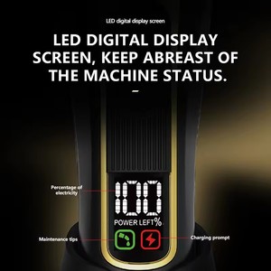 Kit Profesional 3 en 1 para Barbería 8572 - Cortadora de Pelo, Recortadora Inalámbrica con Pantalla LCD USB y Carga Rápida, Afeitadora Eléctrica - Product Image 5
